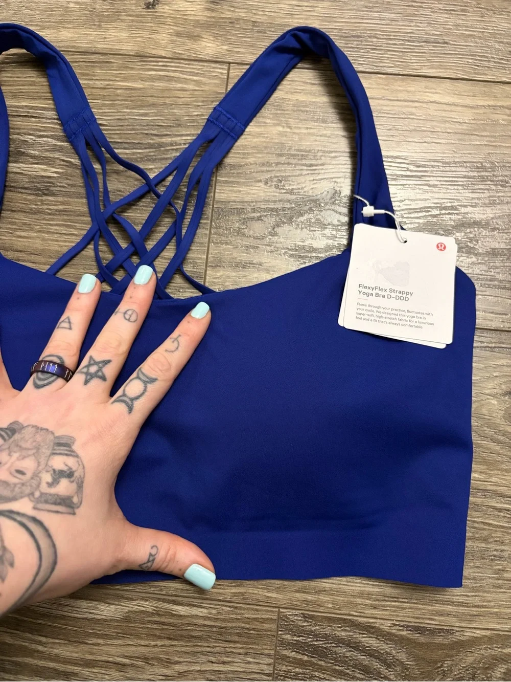NWT Lululemon FlexyFlex Yoga Bra *Light Support, D-DDD Cups (Deep Sea Blue) L/XL